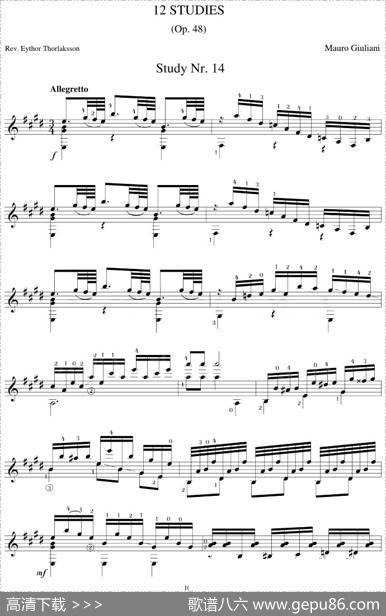 MauroGiuliani《12Studies,Op.48》（STUDY14）