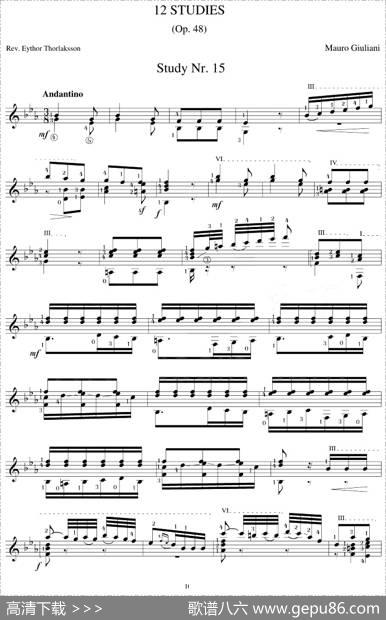 MauroGiuliani《12Studies,Op.48》（STUDY15）