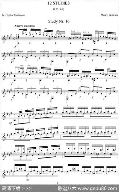 MauroGiuliani《12Studies,Op.48》（STUDY16）