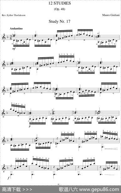MauroGiuliani《12Studies,Op.48》（STUDY17）
