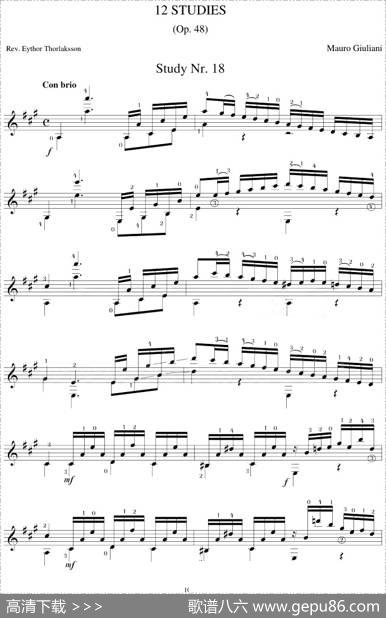 MauroGiuliani《12Studies,Op.48》（STUDY18）