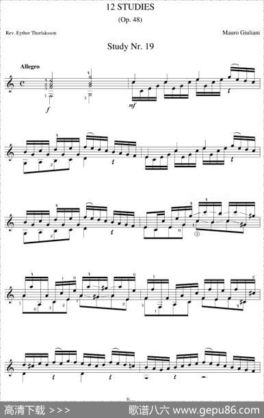 MauroGiuliani《12Studies,Op.48》（STUDY19）