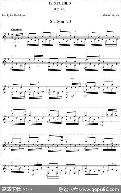 MauroGiuliani《12Studies,Op.48》（STUDY20）