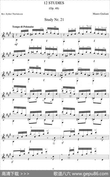 MauroGiuliani《12Studies,Op.48》（STUDY21）