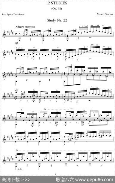 MauroGiuliani《12Studies,Op.48》（STUDY22）