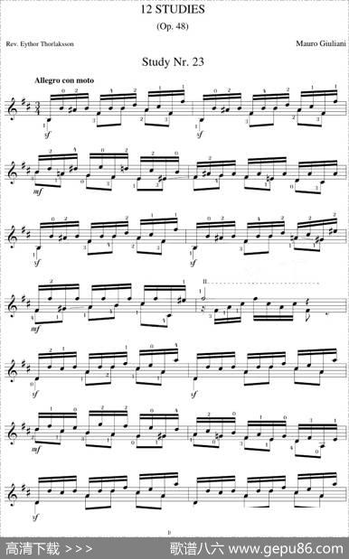 MauroGiuliani《12Studies,Op.48》（STUDY23）
