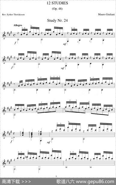 MauroGiuliani《12Studies,Op.48》（STUDY24）