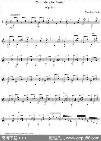 NapoleonCoste《25Studies,Op.38》（STUDY1）