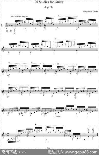 NapoleonCoste《25Studies,Op.38》（STUDY3）