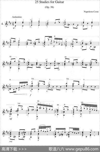 NapoleonCoste《25Studies,Op.38》（STUDY4）