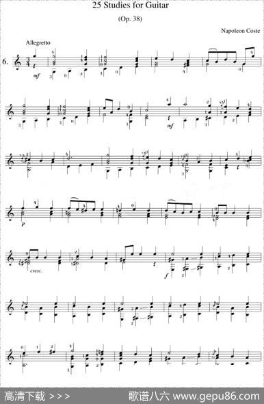 NapoleonCoste《25Studies,Op.38》（STUDY6）
