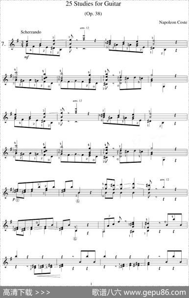 NapoleonCoste《25Studies,Op.38》（STUDY7）