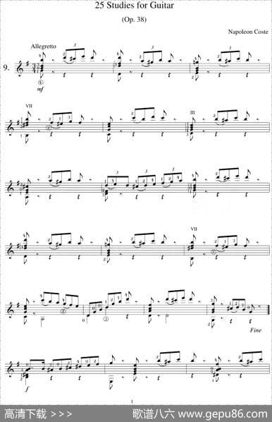 NapoleonCoste《25Studies,Op.38》（STUDY9）