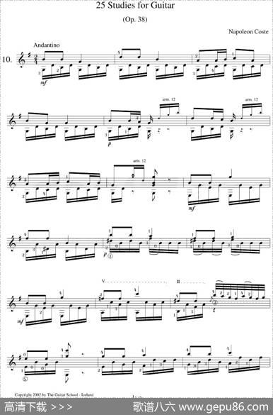 NapoleonCoste《25Studies,Op.38》（STUDY10）