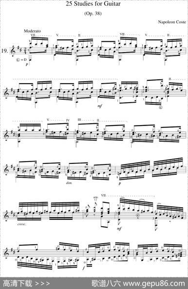 NapoleonCoste《25Studies,Op.38》（STUDY19）