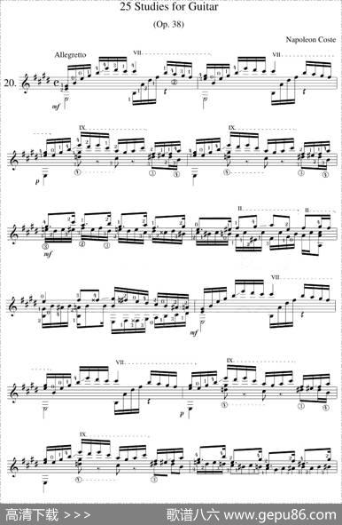 NapoleonCoste《25Studies,Op.38》（STUDY20）