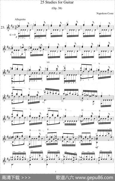 NapoleonCoste《25Studies,Op.38》（STUDY23）
