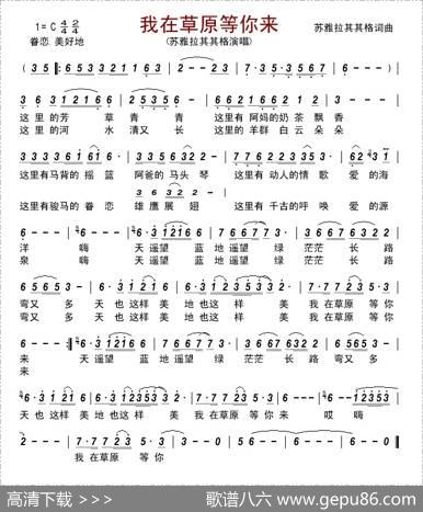 我在草原等你来（苏雅拉其其格词曲） - 苏雅拉其其格|苏雅拉其其格