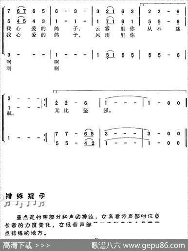 飞吧，鸽子（洪源词王立平曲冯晓阳编合唱） - 洪源|王立平曲冯晓阳编合唱