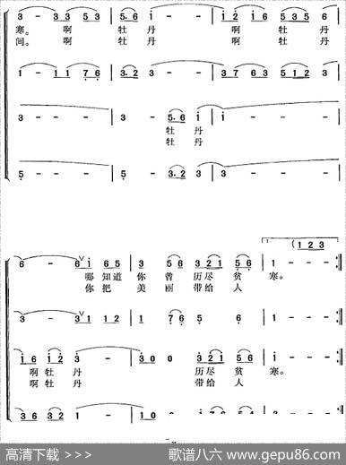 牡丹之歌 - 乔羽|唐诃、吕远曲冯晓阳编合唱
