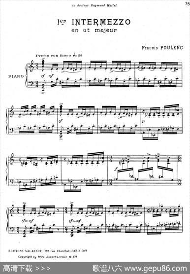 2Intermezzos（2首间奏曲·1）|弗朗西斯·普朗克