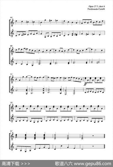 MetodoCompletoOp.27-3（古典吉他二重奏练习·6）|卡鲁里（FerdinandoCarulli）