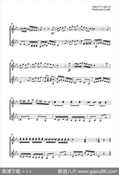 MetodoCompletoOp.27-3（古典吉他二重奏练习·14）|卡鲁里（FerdinandoCarulli）