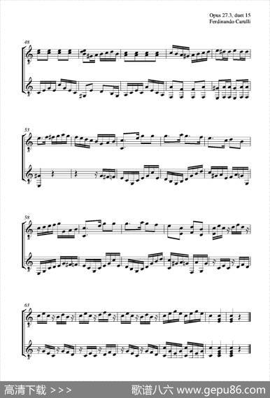 MetodoCompletoOp.27-3（古典吉他二重奏练习·15）|卡鲁里（FerdinandoCarulli）