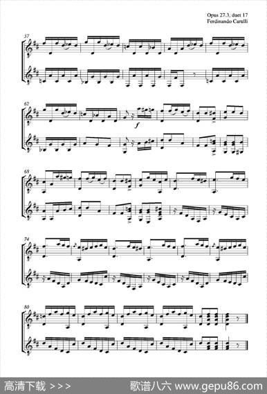 MetodoCompletoOp.27-3（古典吉他二重奏练习·17）|卡鲁里（FerdinandoCarulli）