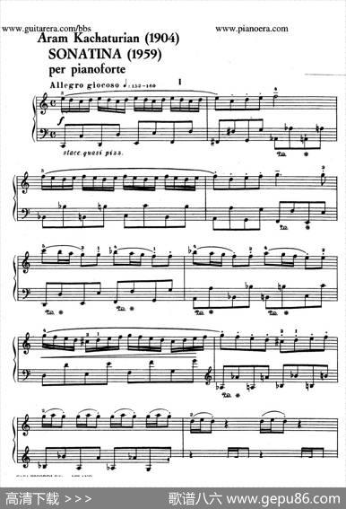 PianoSonatinainCMajorOp.93（C大调钢琴小奏鸣曲·第一乐章）|哈恰图良