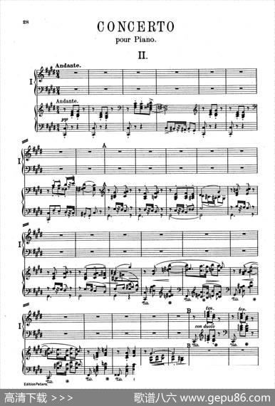 PianoConcertoinEMajorOp.59（E大调钢琴协奏曲·双钢琴·第二乐章）|莫里兹·莫什科夫斯基
