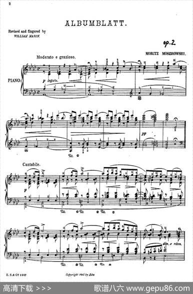 AlbumblattOp.2（纪念册的一页·莫什科夫斯基作曲版）|莫里兹·莫什科夫斯基