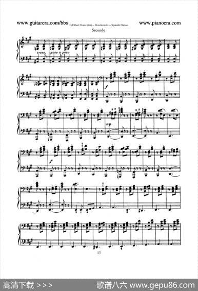 SpanishDancesOp.12（西班牙舞曲·四手联弹版）|莫里兹·莫什科夫斯基