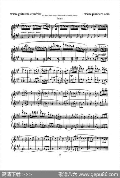 SpanishDancesOp.12（西班牙舞曲·四手联弹版）|莫里兹·莫什科夫斯基