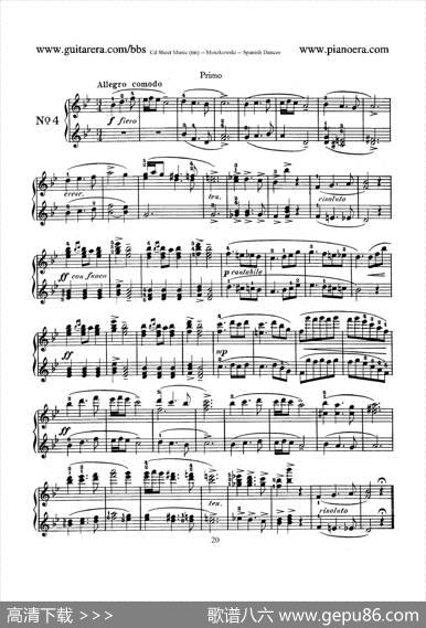 SpanishDancesOp.12（西班牙舞曲·四手联弹版）|莫里兹·莫什科夫斯基
