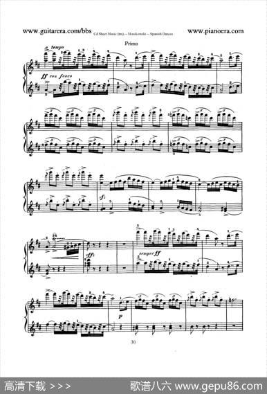 SpanishDancesOp.12（西班牙舞曲·四手联弹版）|莫里兹·莫什科夫斯基