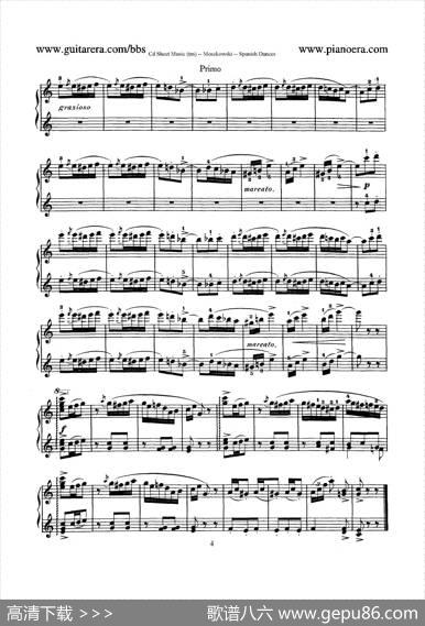 SpanishDancesOp.12（西班牙舞曲·四手联弹版）|莫里兹·莫什科夫斯基