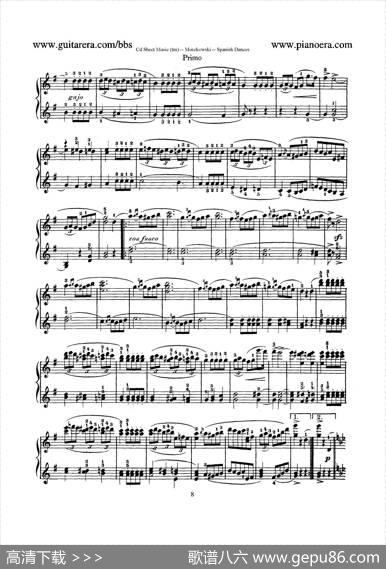 SpanishDancesOp.12（西班牙舞曲·四手联弹版）|莫里兹·莫什科夫斯基