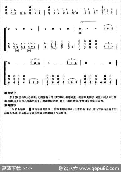 阿里山姑娘（弹唱谱）|张彻