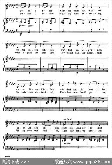 波兰悲歌PolensGrabgesang（正谱）|弗雷德里克·肖邦（FredericChopin）