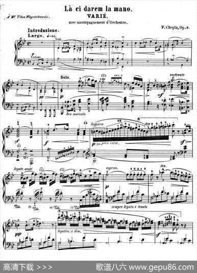 降B大调莫扎特主题变奏曲Op.2（为钢琴与乐队而作）|肖邦-chopin