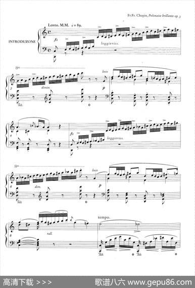 C大调引子与华丽的波兰舞曲（钢琴独奏版）|肖邦-chopin原曲、车尔尼改编