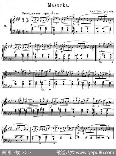 MazurkasOp.7（5首玛祖卡舞曲·4）|肖邦-chopin