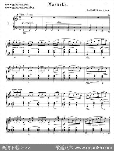 MazurkasOp.7（5首玛祖卡舞曲·5）|肖邦-chopin