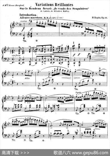 VariationsonJeVendsDesScapulairesOp.12（降B大调华丽变奏曲）|肖邦-chopin