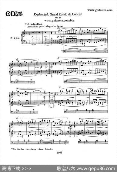 KrakowiakGrandRondodeConcertOp.14（克拉科维克音乐会用大回旋曲·钢琴独奏版）|肖邦-chopin