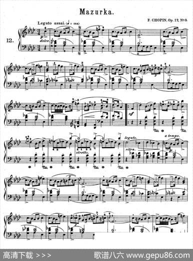 QuatreMazurkasOp.17（4首玛祖卡舞曲·3）|肖邦-chopin