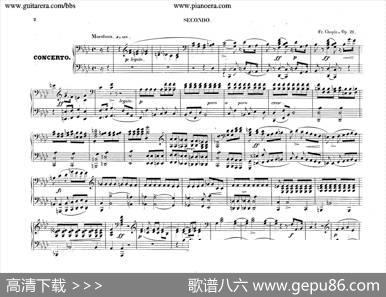 PianoConcertoNo.2infMinorOp.21（f小调第二钢琴协奏曲·四手联弹版）|肖邦-chopin