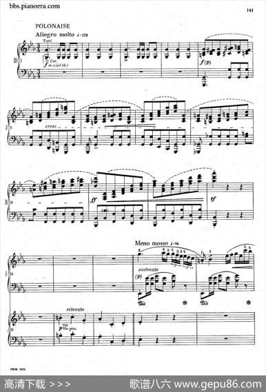 GrandePolonaiseBrilliantePrecededbyanAndanteSpianatoOp.22（平静的行板与华丽的波兰舞曲·双钢琴版）|肖邦-chopin