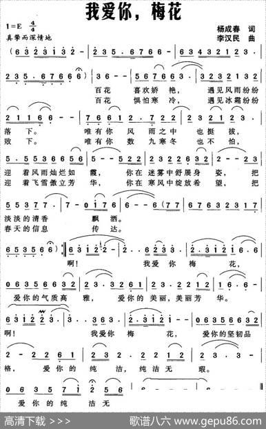 我爱你，梅花 - 杨成春|李汉民